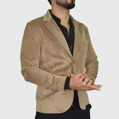 THE CULT - Blazer de corduroy con forro piel de bison - BEIGE