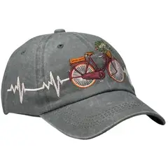 GENERICO - Gorra Bordada Unisex Vintage Ploma con Diseño de Bicicleta
