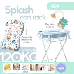 GENERICO - Bañera Splash de bebé con rack blue