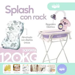 GENERICO - Bañera Splash de bebé con rack purple
