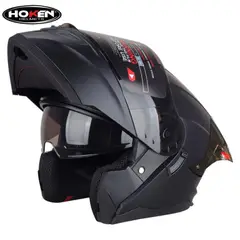 GENERICO - CASCO HOKEN HK3 FF-916 NEGRO MATE CON LUZ LED ¨ORIGINAL¨