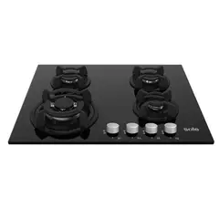 SOLE - Cocina Empotrable A Gas 4 Hornillas 60Cm Negro SOLCO034