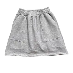RED CARROT - Falda short color gris de french terry
