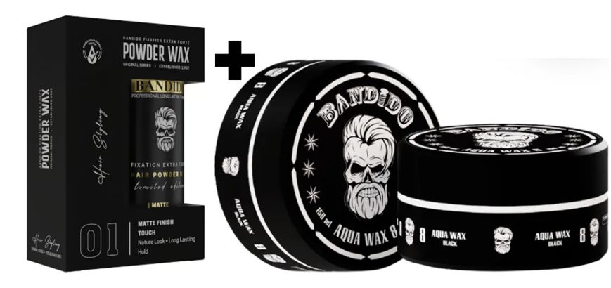 Pack Bandido Cera para el Cabello NO8 Negro y Polvo Texturizador 32g
