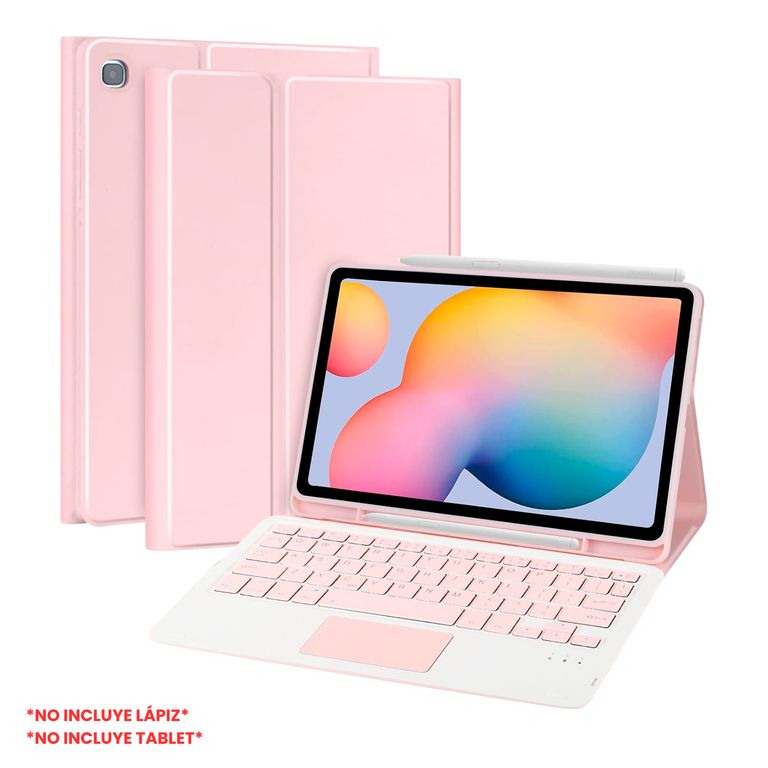 Funda Con Teclado Bluetooth Touchpad para Samsung S6 LITE 10.4 -ROSADO