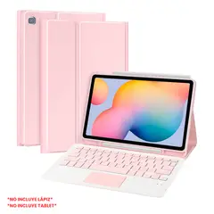 GENERICO - Funda Con Teclado Bluetooth Touchpad para Samsung S6 LITE 10.4 -ROSADO