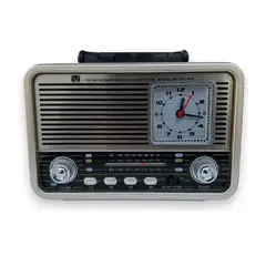 GENERICO - Radio Portatil AM FM Reloj Vintage Parlante Bluetooth