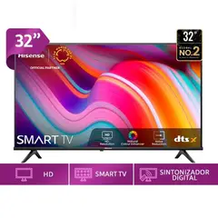 HISENSE - Televisor 32” HD Smart TV VIDAA 32A4k