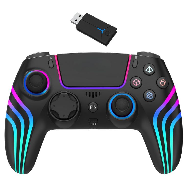 Mando Inalámbrico para PS5 PS4 PC Luz RGB Sensor y Vibración 5003G N