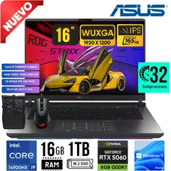 ASUS - Laptop ROG STRIX G16 G615JMR-RV017W 16´165 Hz i9-14900HX 14VA RAM 16GB SSD 1TB RTX 5060 8GB W11