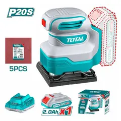 TOTAL TOOLS - Lijadora Orbital Inalámbrica + Batería 2AMP + Cargador De 20v Total - TSHSLI20141
