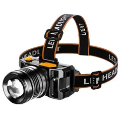 GENERICO - Linterna Frontal LED Recargable Sensor Zoom y 3 Modos de Luz L-T18A N