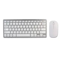 SEISA - Teclado y Mouse Inalámbrico Blanco USB 2.4 GHz para Windows y Macbook
