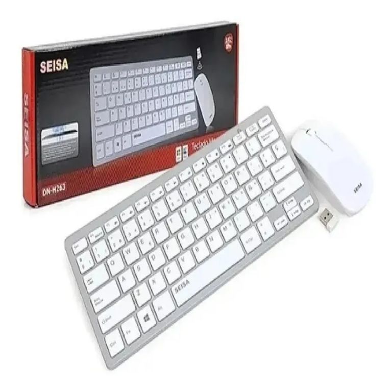 Kit Teclado y Mouse Inalámbrico USB Color Blanco DN-H263