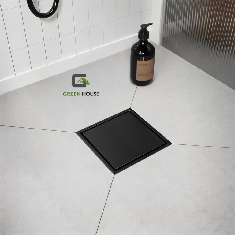 SUMIDERO 20X20cm NEGRO ACERO INOXIDABLE CON TAPA REVERSIBLE
