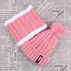 KAST PE - Beanie Briana con Cuellera con Brillos y Forro Acolchado Rosado