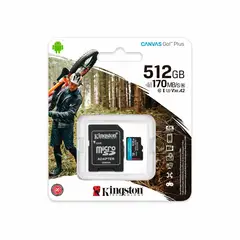 KINGSTON - Memoria microSDXC Canvas Go Plus SDCG3 512 GB 170 MBs UHS-I