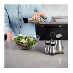 TRAMONTINA - Set de dispensadores de Aceite Vinagre Sal y Pimienta