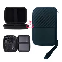 GENERICO - ESTUCHE ANTI GOLPES PARA DISCO DURO EXTERNO 2.5 CON CIERRE NEGRO RAYAS