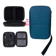 GENERICO - ESTUCHE ANTI GOLPES PARA DISCO DURO EXTERNO 2.5 CON CIERRE AZUL RAYAS