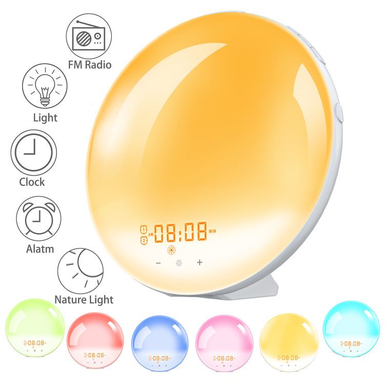 Luz de Despertador con Simulación de Amanecer, Alarmas Duales y Sonidos de la Naturaleza