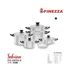 FINEZZA - Juego de Ollas de Acero inoxidable 11Piezas FZ-2011LX