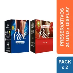 PIEL - Preservativos Triple Sensación + Fresa x 48 und.