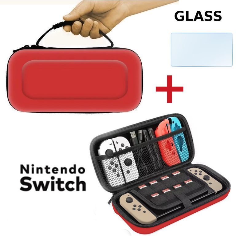 Case Viajero Transportador Nintendo Switch + Cristal templado