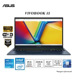 ASUS - LAPTOP X1502VA INTEL I5-13420H 8GB RAM DDR4 512GB SSD INTEL UHD GRAPHICS 156 FHD WIN 11