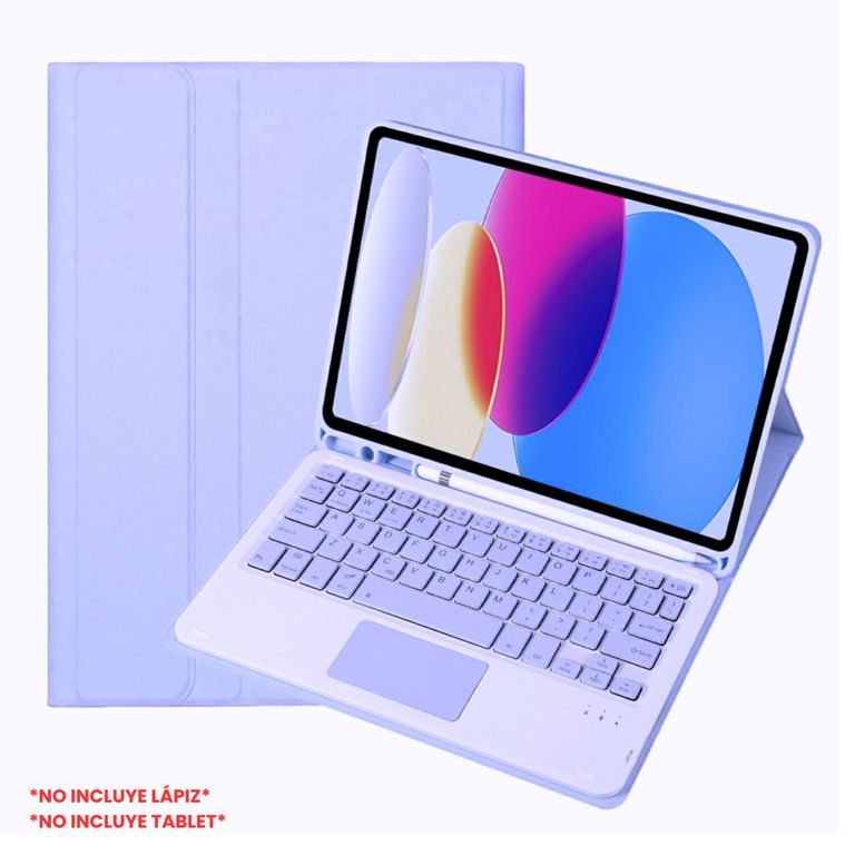 Funda Con Teclado Bluetooth Touchpad para iPad A16 11th iPad 10th - LILA