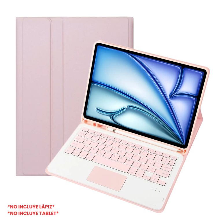Funda Con Teclado Bluetooth Touchpad para iPad AIR 11 M2 M3 - ROSADO