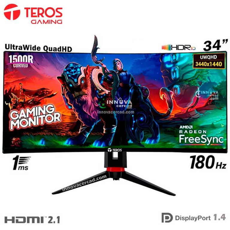 Monitor Curvo TE-3411G 34 UWQHD 3440x1440 180Hz 1Ms HDR10
