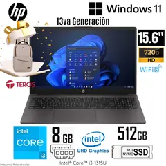 HP - Laptop 250 G10 Intel Core i3-1315U 8GB RAM 512GB SSD 15.6" HD - A29CMLA + Regalo