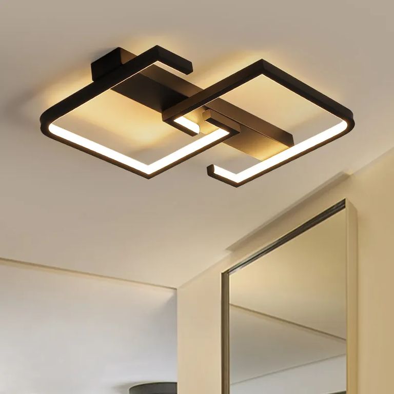 Lámpara Colgante Doble Anillo Black Led 30W