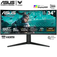 ASUS - Monitor Tuf Gaming 34 VG34VQL3A, WQHD, 1MS, 180HZ, Parlante.