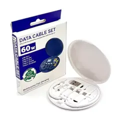 GENERICO - SET DE CABLES DATA MULTIFUNCION 60W BLANCO