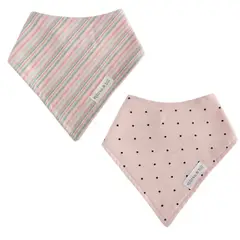 EPHRAN & BILL - Baberos Bandana para Bebé 2 PCS Polka y Rayas