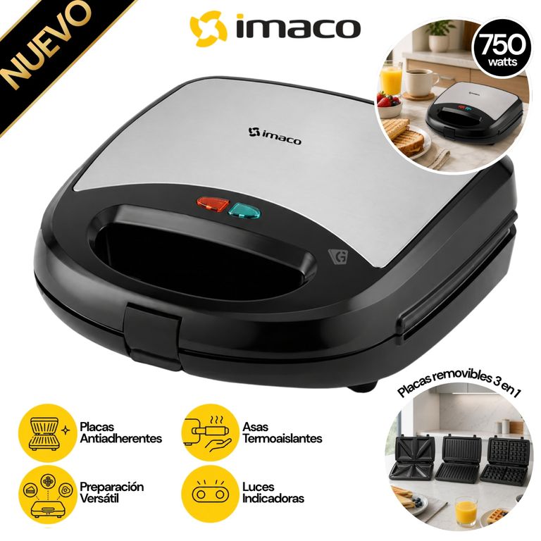 Sandwich Maker Grill 3 en 1 750w ISG2009WM