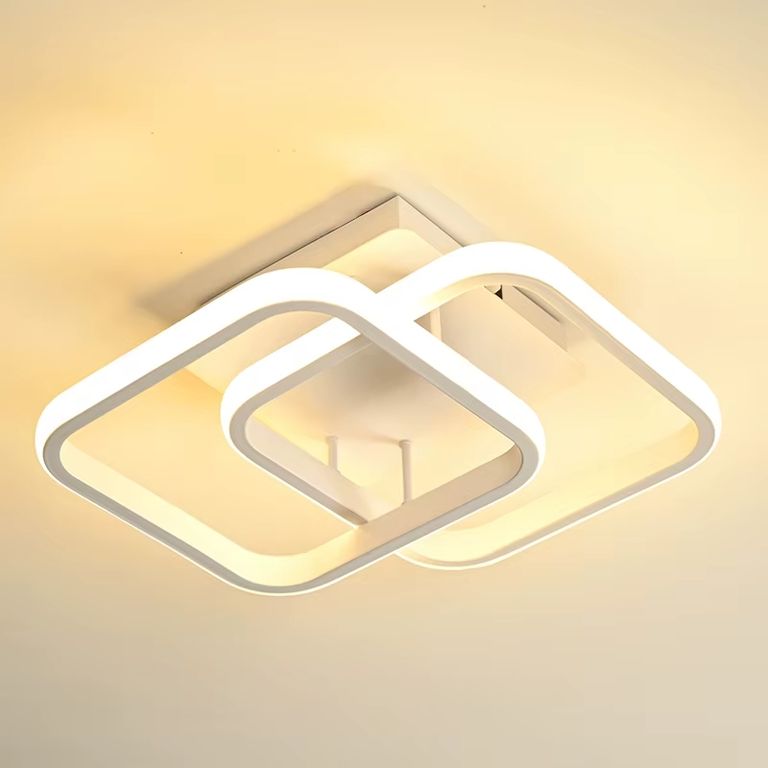 Lámpara Colgante Doble Anillo Gold Led 30W