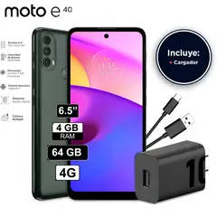 MOTOROLA - Celular Moto e40 Dual-SIM 64GB + 4GB RAM 4GLTE Black