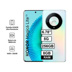 HONOR - Celular MAGIC 6 LITE 5G - 8GB RAM - 256GB Color Plateado