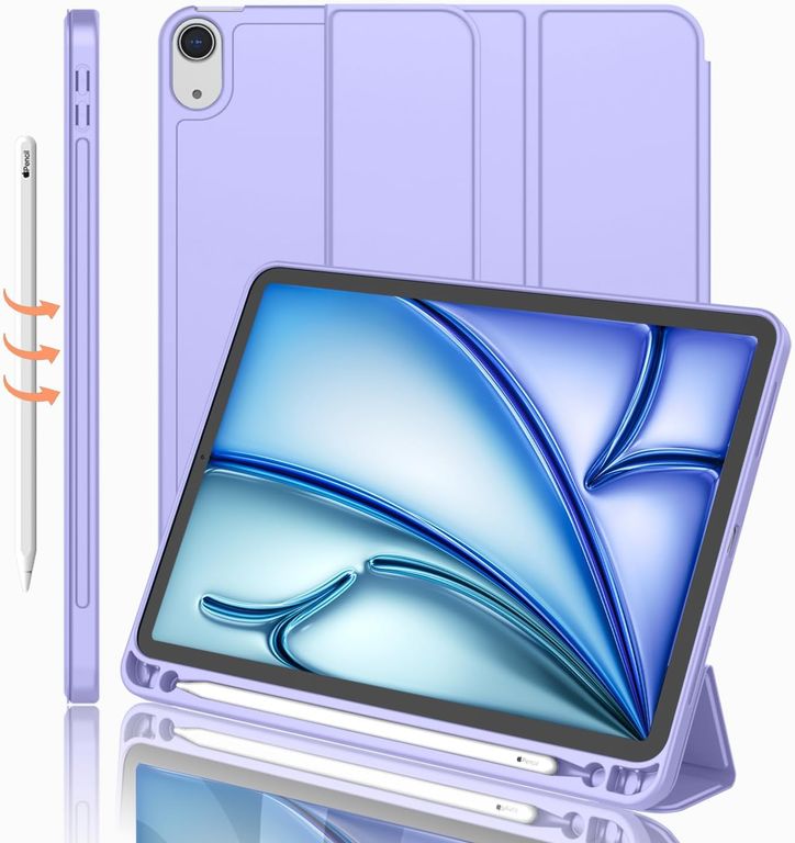 Funda Smart Case Portapencil Para iPad AIR 11 M2 M3 - LILA