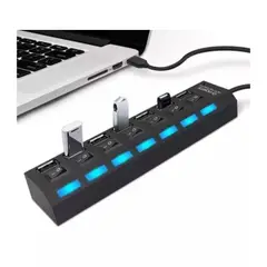 SEISA - HUB USB 7 PUERTOS CON LED INDICADOR USB 2.0