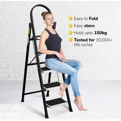 GENERICO - Escalera Tijera Plegable de 5 Pasos 5 Escalones Soporte Seguro