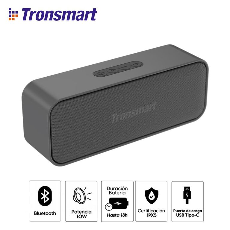 Parlante T2 Mini Portátil Bluetooth hasta 18 Horas Negro