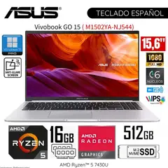 ASUS - Laptop Vivobook M1502YA-NJ544 AMD Ryzen 5-7430U 16GB RAM 512GB SSD 15.6" FHD WIN 11- Silver