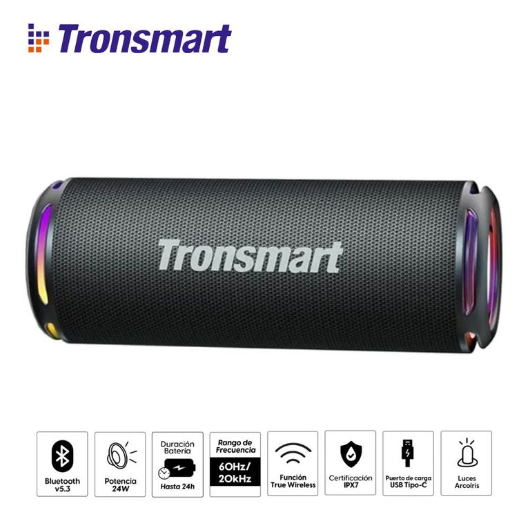 Parlante T7 Lite Portatil Bluetooth IPX7 Negro