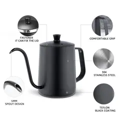 GENERICO - Hervidor cuello de cisne para verter café 600 ml