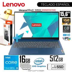 LENOVO - Laptop Ideapad Slim 3 15IRH8 15.6” FHD Intel Core i5-13420H RAM 16GB SSD 512GB + Audífono