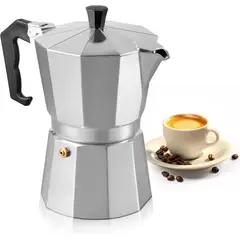 GENERICO - Cafetera moka plateada para 2 tz 100 ml